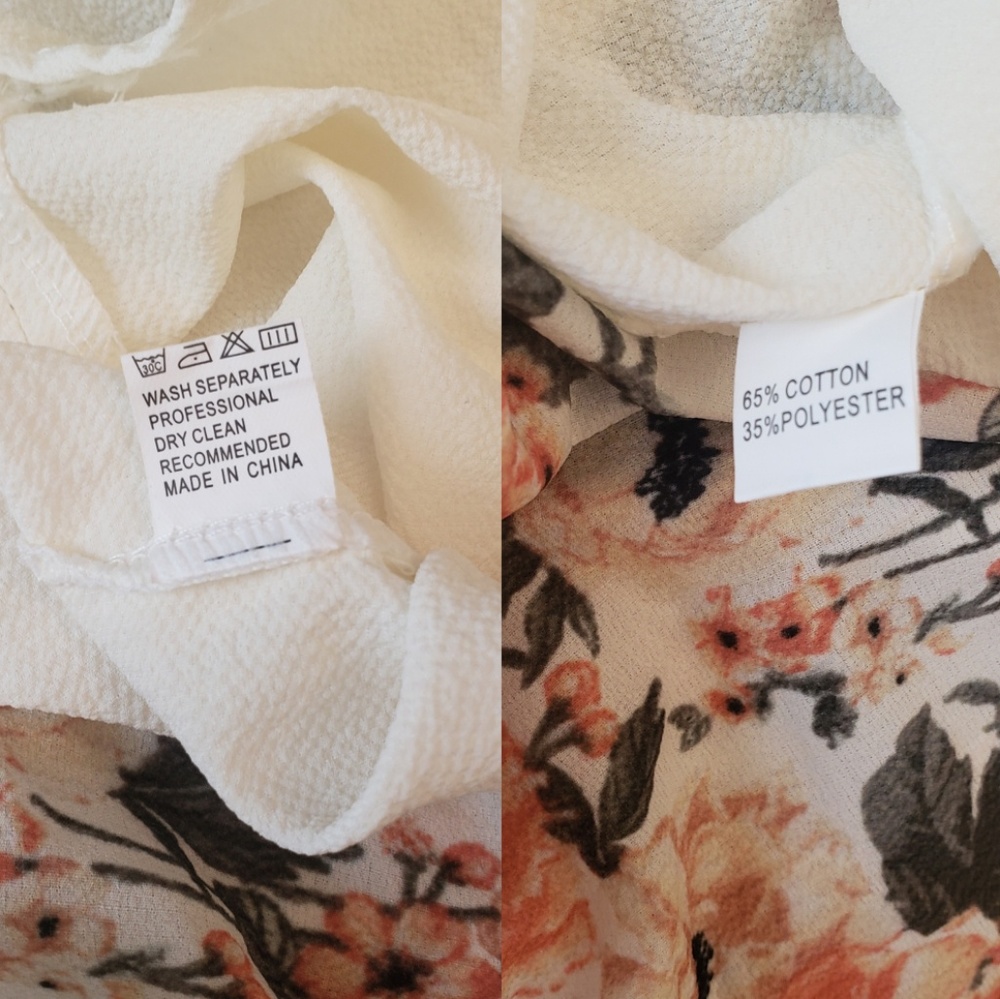 🆕️Boho Bubble Sleeve Tie Front Crop Top Sz L - Picture 5 of 6